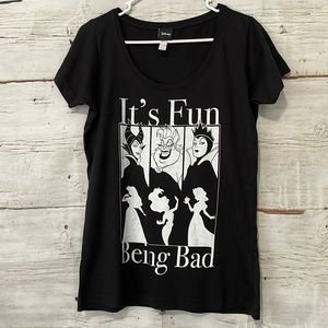 Disney It’s Fun Being Bad Villains Tee Shirt Size Medium Black